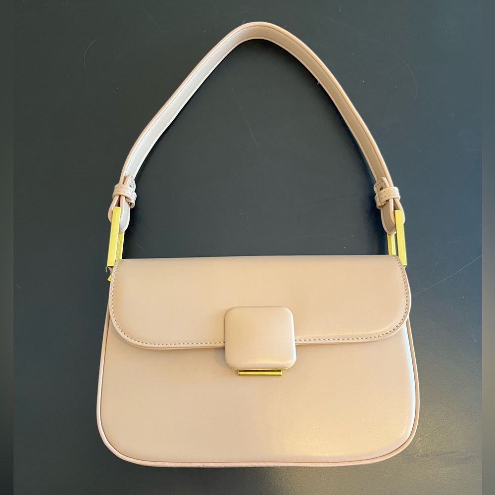 Madison West Shoulder Bag with Gold Accents